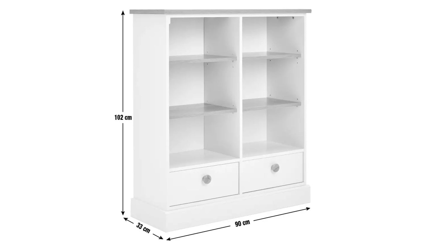 Assembled Winchester 2 Drawer Shelving Unit Bookcase - Green